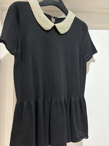 Pearl collar knitted black - pearl,