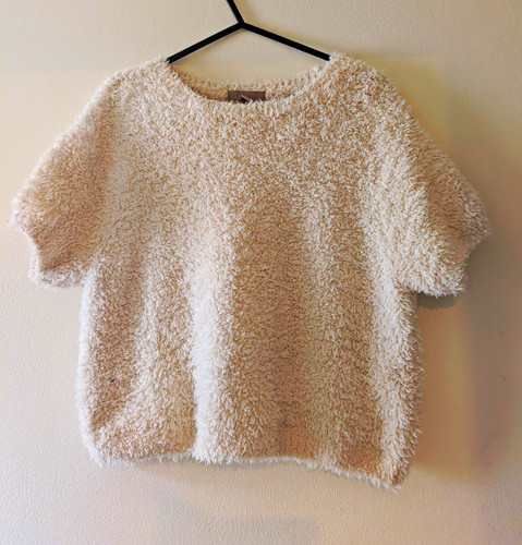 Cream knit crew - cream, short