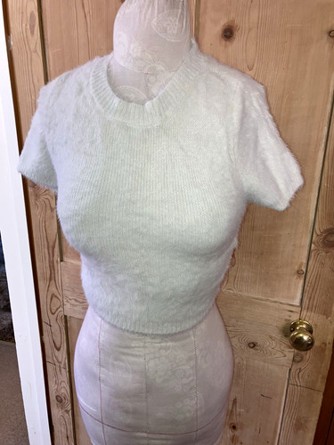 Pink vanilla white knit - knit, crew