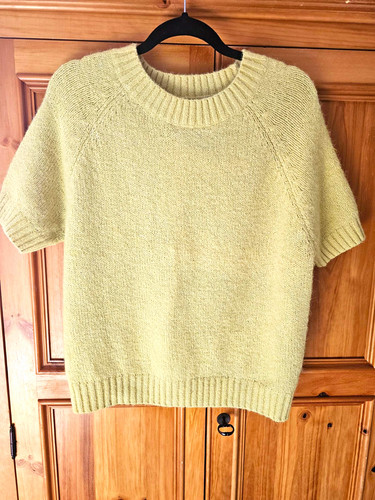 Womens yellow knit crew - crew, neck