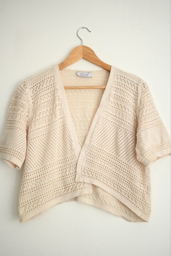 Cream crochet knit - cream, cardigan