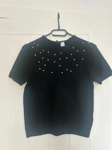 Black embellished short - black,
