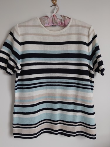 Cream striped short sleeve - cream,