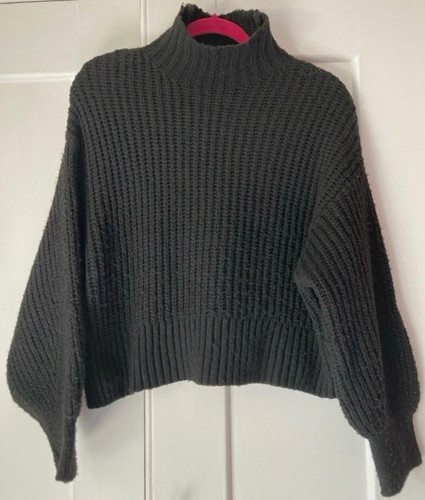 Womens black knit mock neck - knit,