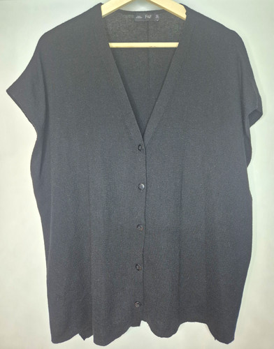 Women black knit v neck - f&f, women's