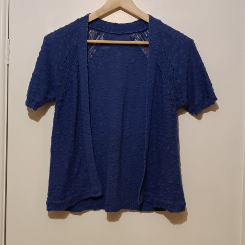Blue cotton knit openwork - tu,