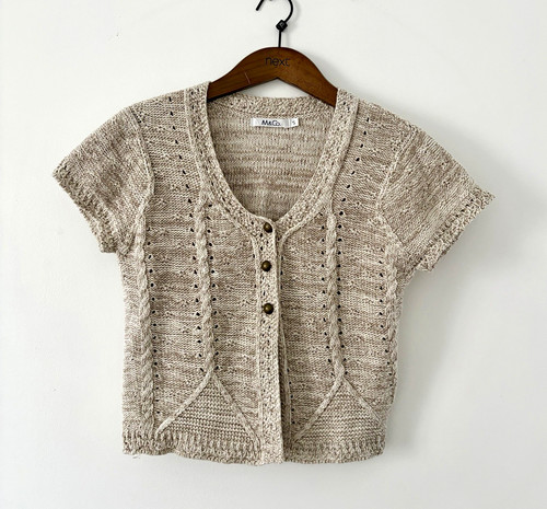 Stone cable knit v - stone, v-neck