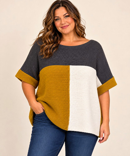 Clothing colour block knit - lv,