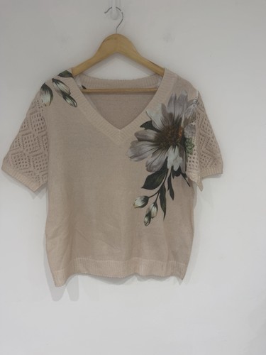 Floral knitted jumper - jumper, womens